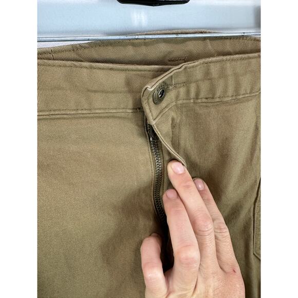 Duluth Trading Flex Fire Hose Slim Leg Cargo Pants Tan 18x29 Curvesetter Waist - Picture 12 of 14